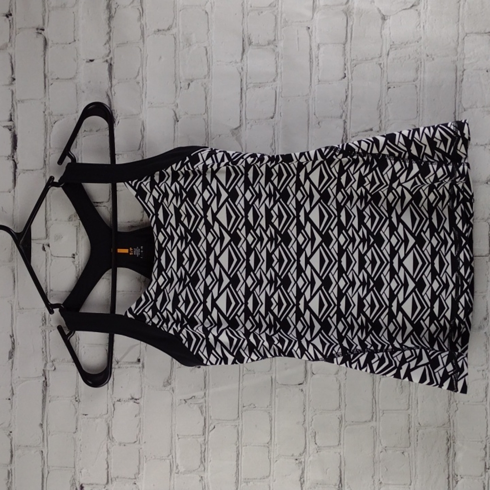 Lucy Active wear Athletic Tank Small Black White